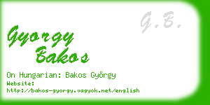 gyorgy bakos business card