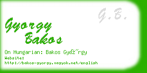 gyorgy bakos business card